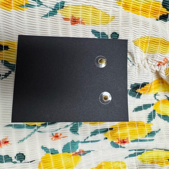 H&M Lemon Print Smocked Sundress White Yellow Sleeveless S Bonus earrings NWT - Picture 12 of 16